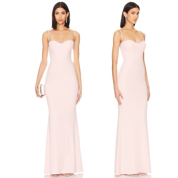 Katie May Yasmin Gown in Blush Light Pink Formal Maxi Dress Small S - Picture 2 of 7